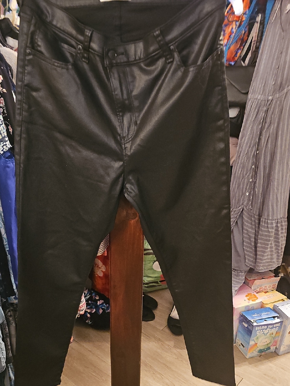 Abercrombie & Fitch Black Faux Leather Skinny Jeans